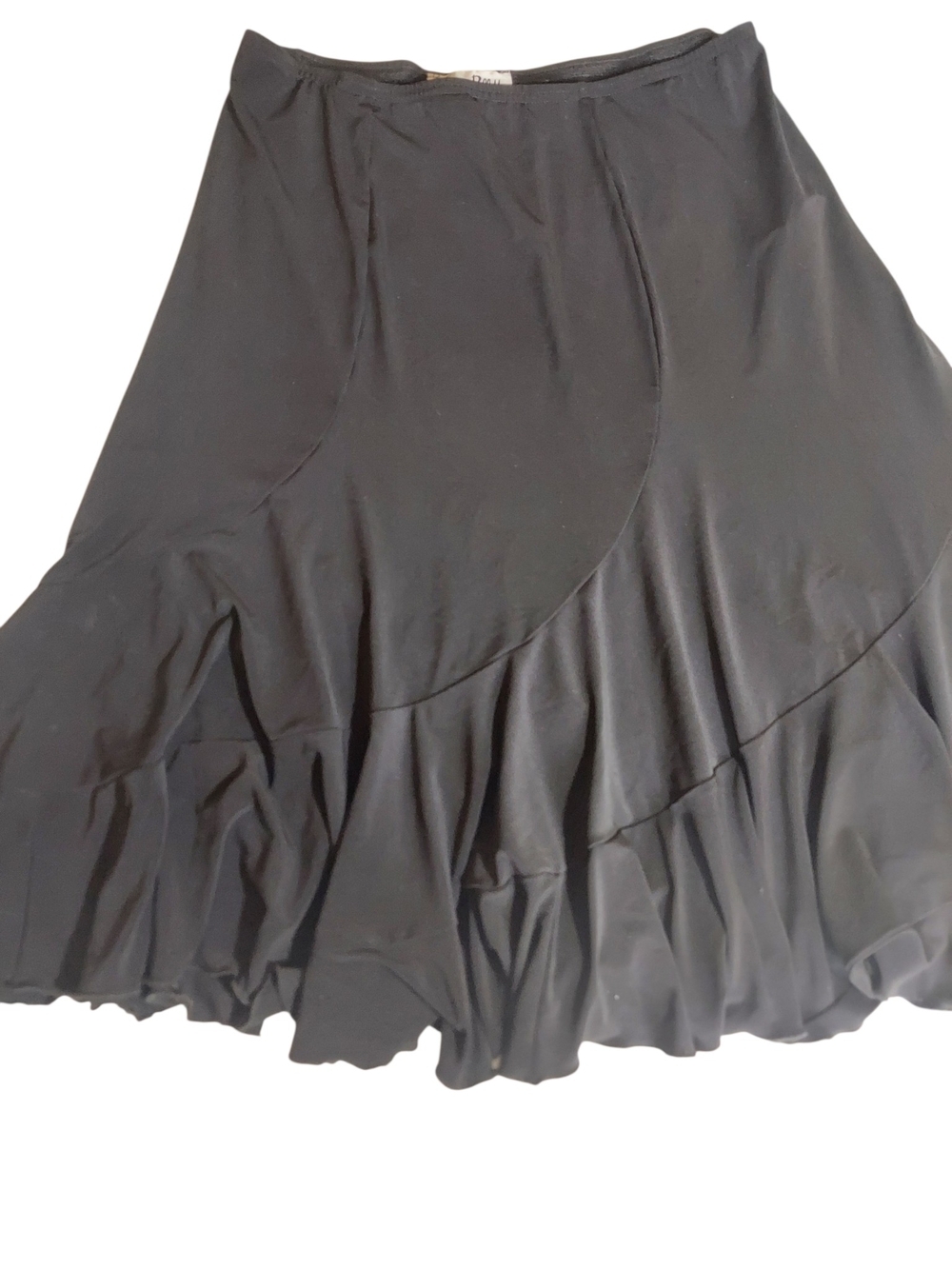 Vintage Joseph Ribkoff Black Asymmetrical Ruffle Midi Skirt Whimsygoth Y2K Size - Picture 4 of 9